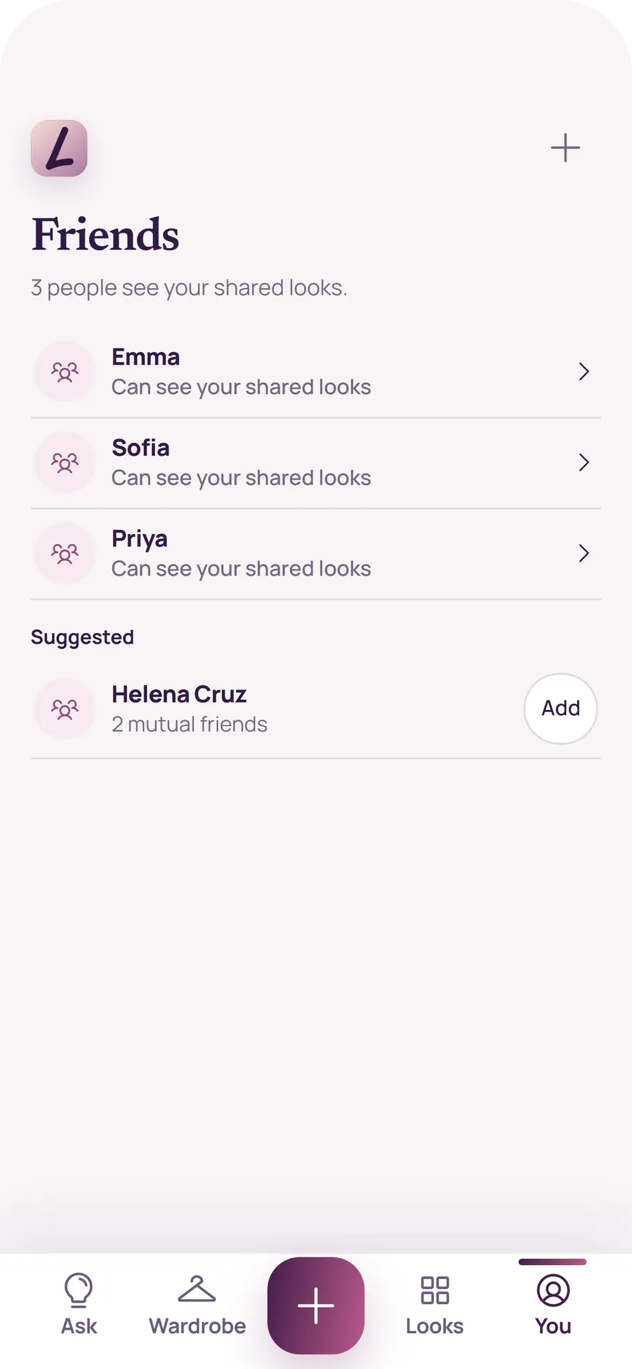 The Luuma friends screen